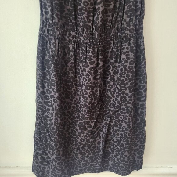 Madewell Eliot Black Leopard Print Sleeveless Dress Cocktail Mini Dress Size 4 - Picture 3 of 10